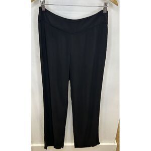 Eileen Fisher Blue Wide Leg 100% Silk Pants High Rise Office Womens Small Petite